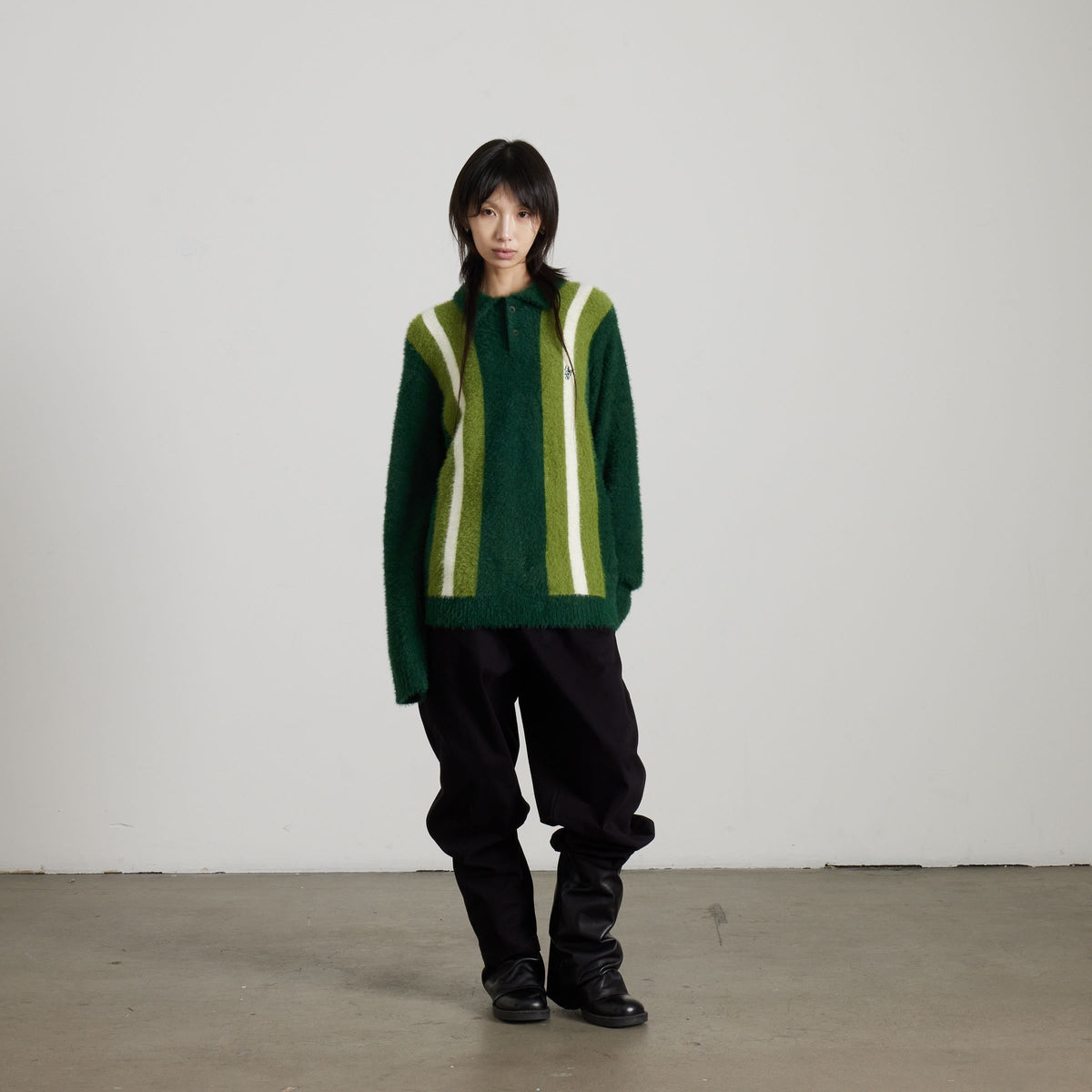 HUF Milton Mohair Polo Sweater Sycamore