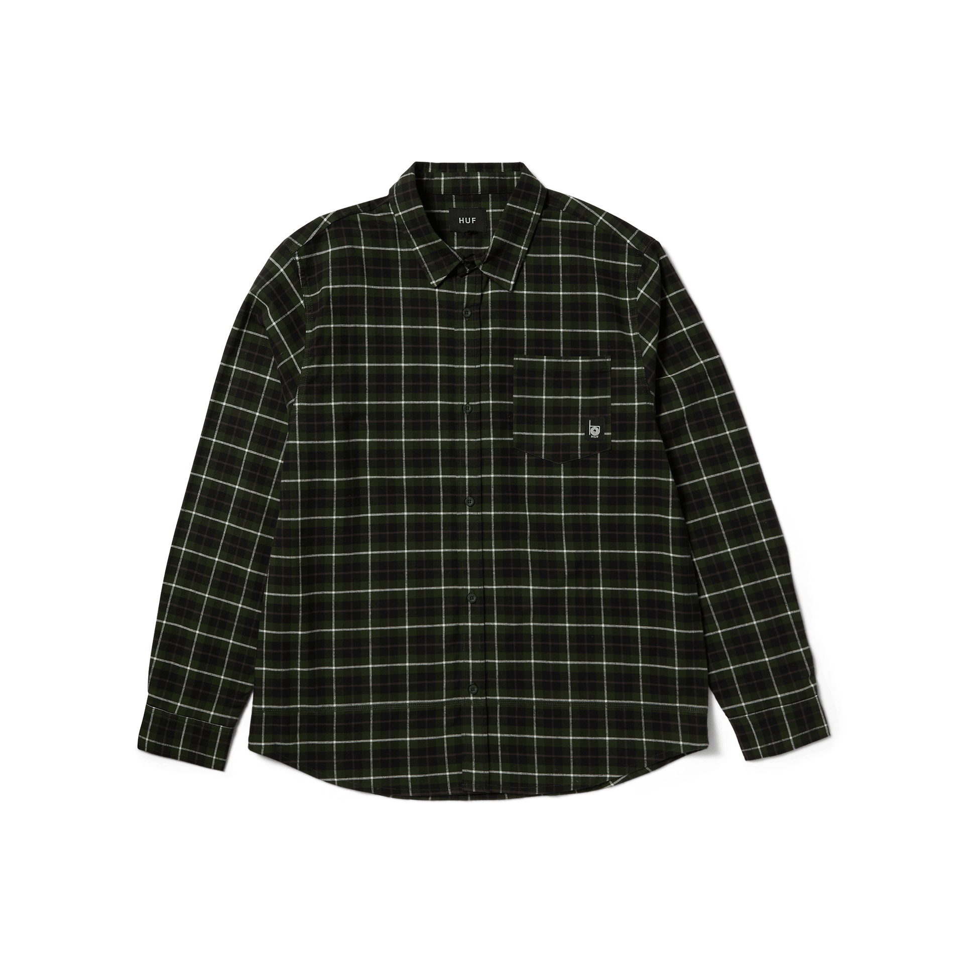 Huf Modal Long Sleeve T-Shirt Plaid Shirt Olive