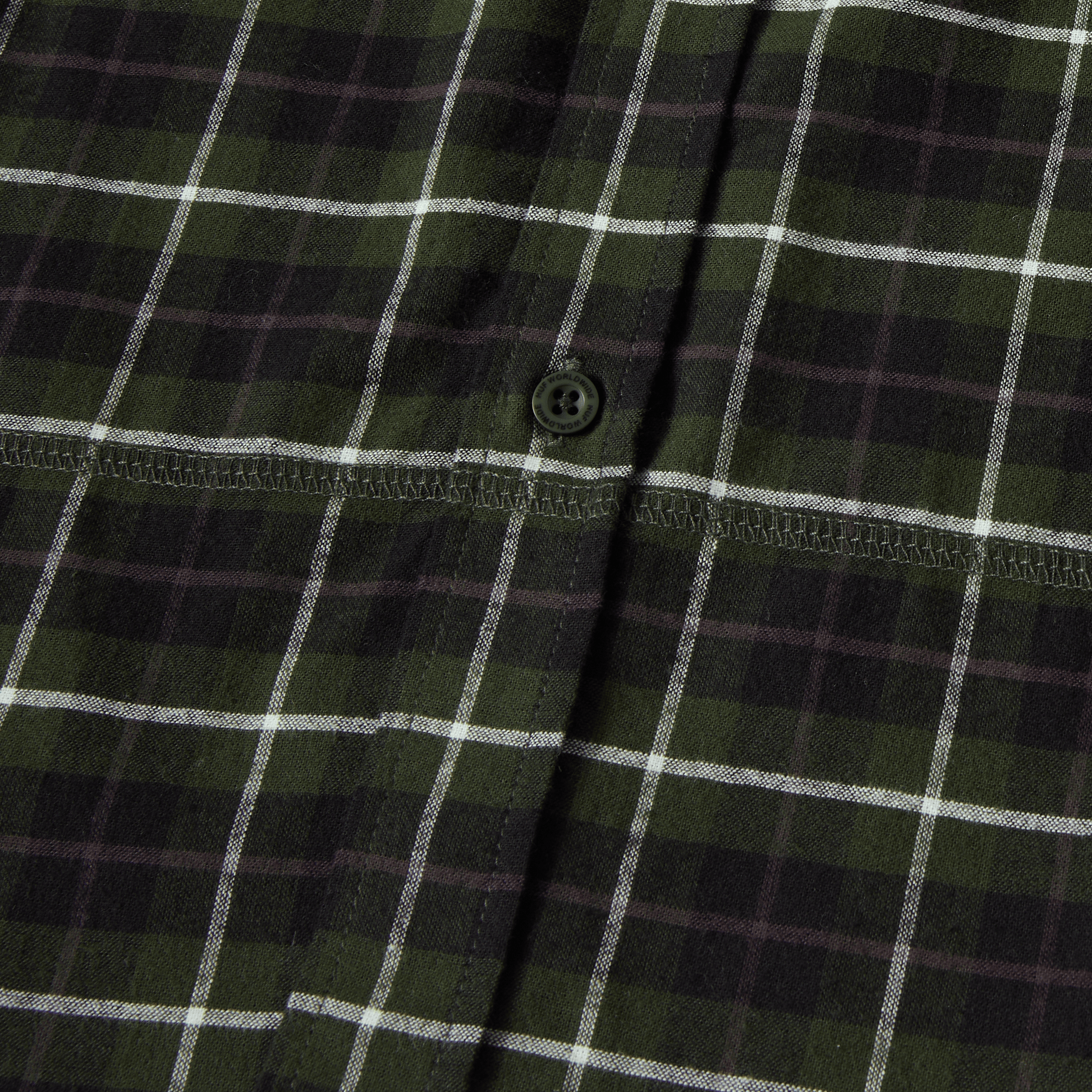 Huf Modal Long Sleeve T-Shirt Plaid Shirt Olive