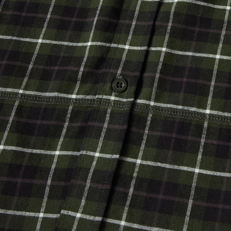 Huf Modal Long Sleeve T-Shirt Plaid Shirt Olive