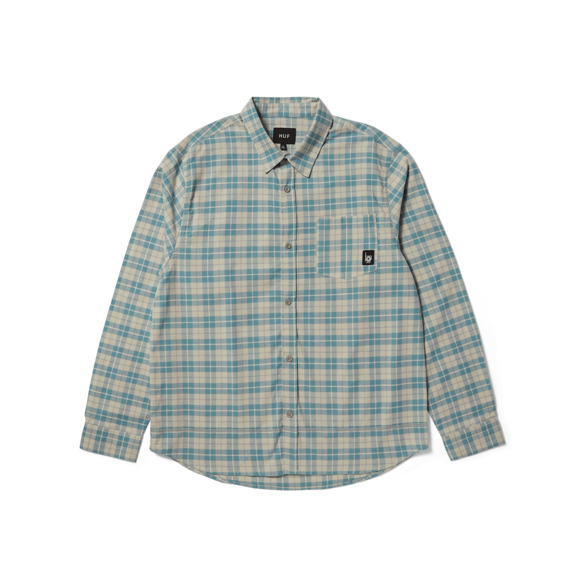 Huf Modal Long Sleeve T-Shirt Plaid Shirt Putty