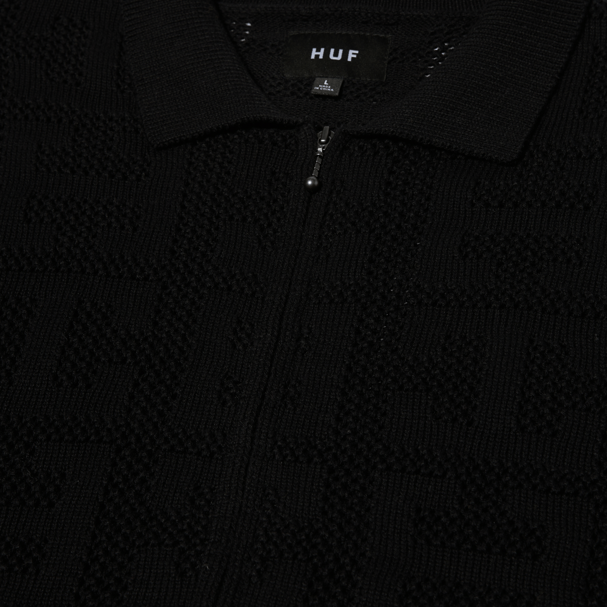 Huf Monogram Jacquard Zip Sweater Black