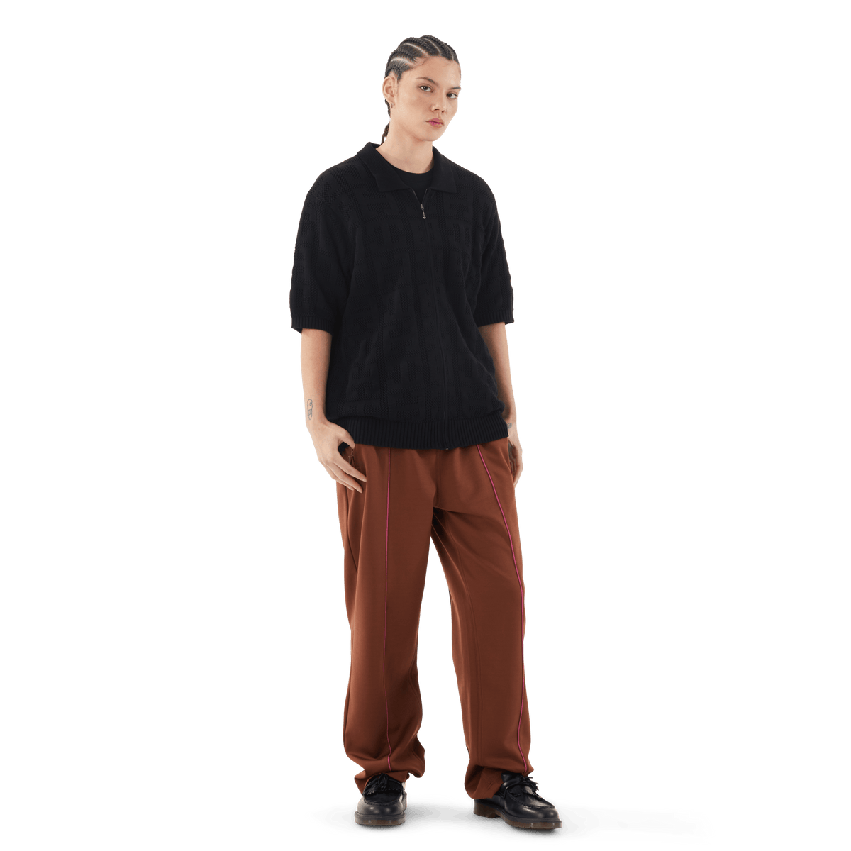 Huf Monogram Jacquard Zip Sweater Black