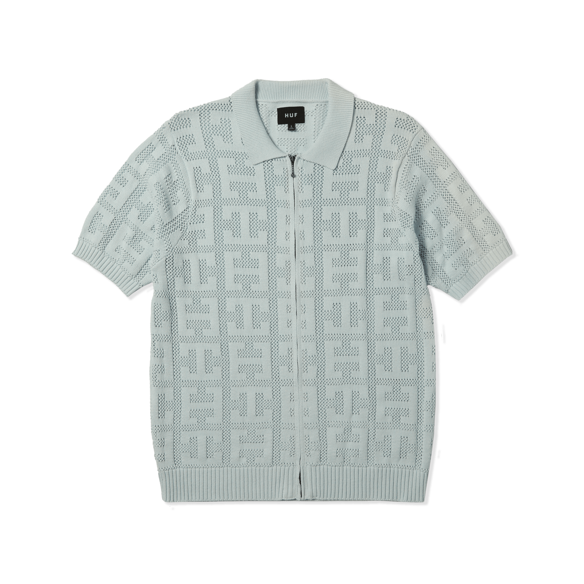 Huf Monogram Jacquard Zip Sweater Sky