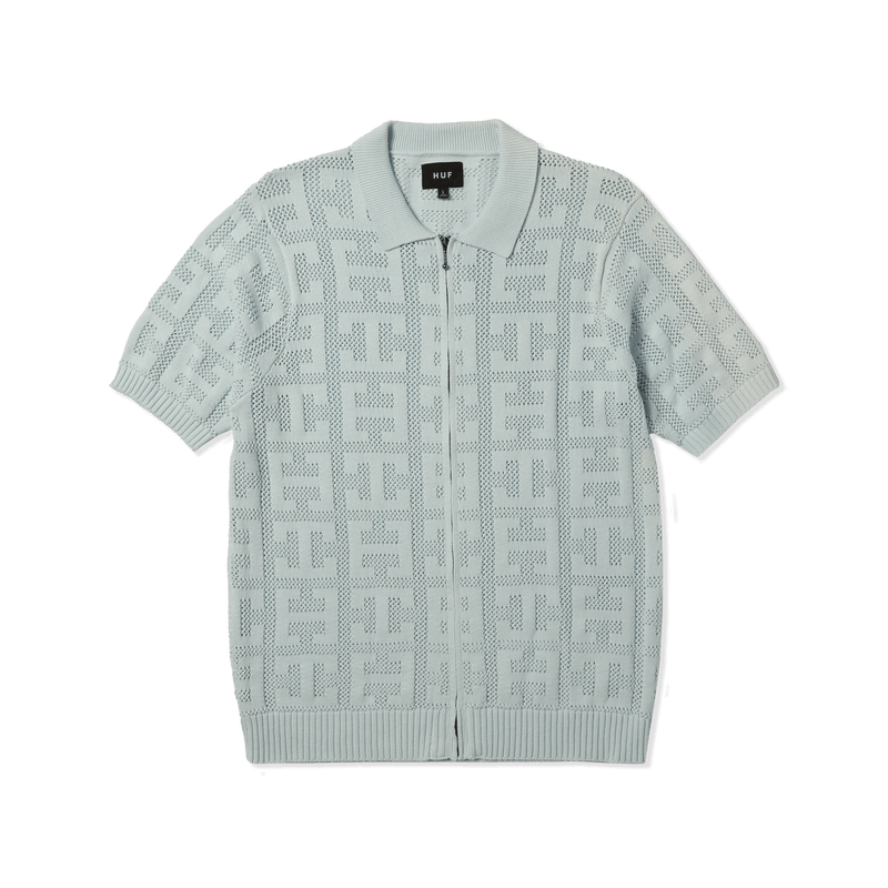 Huf Monogram Jacquard Zip Sweater Sky