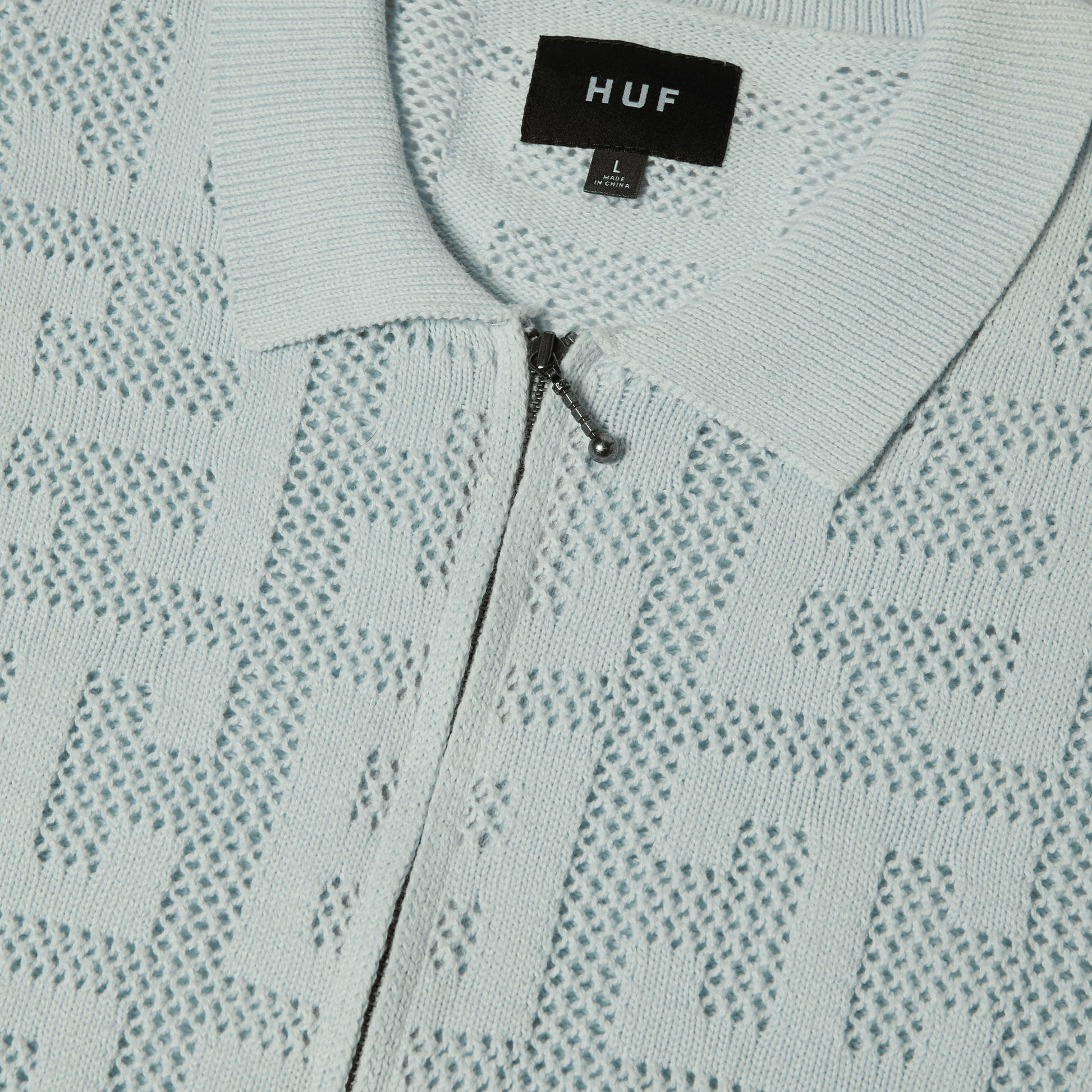 Huf Monogram Jacquard Zip Sweater Sky