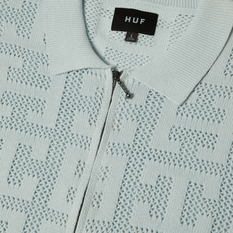 Huf Monogram Jacquard Zip Sweater Sky