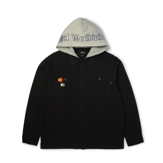 Huf Olympia Hooded Overshirt Black