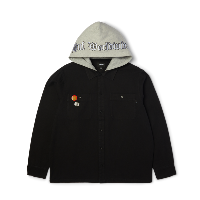 Huf Olympia Hooded Overshirt Black