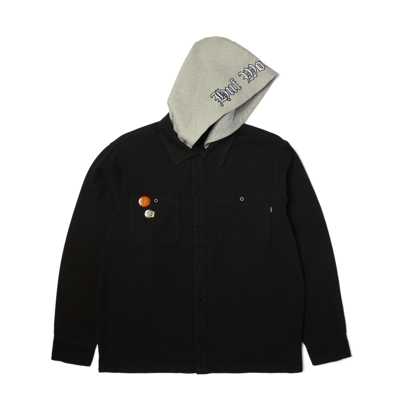 Huf Olympia Hooded Overshirt Black