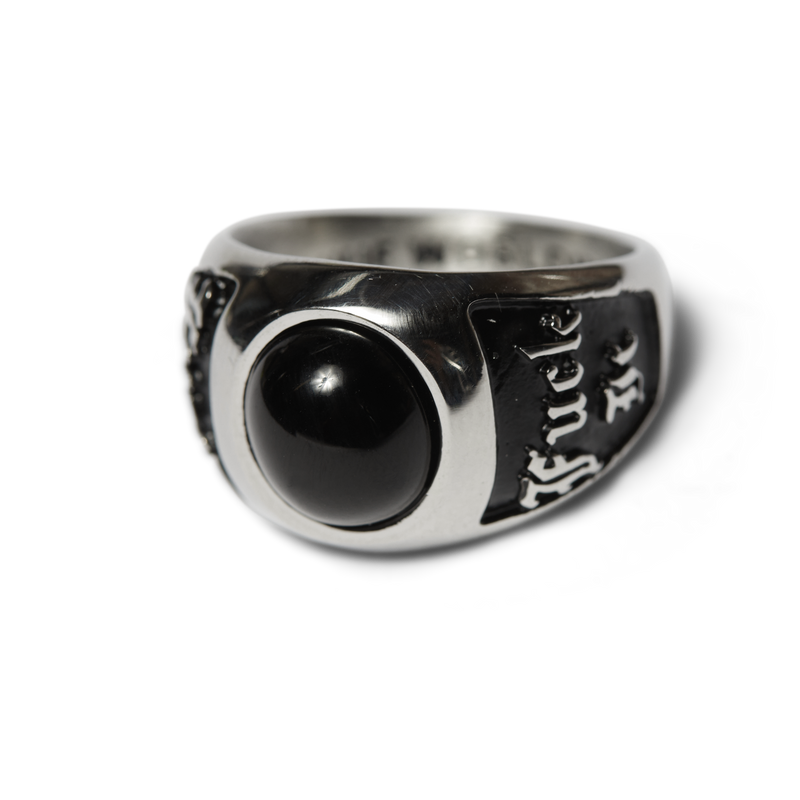 Huf Onyx Signet Ring Silver