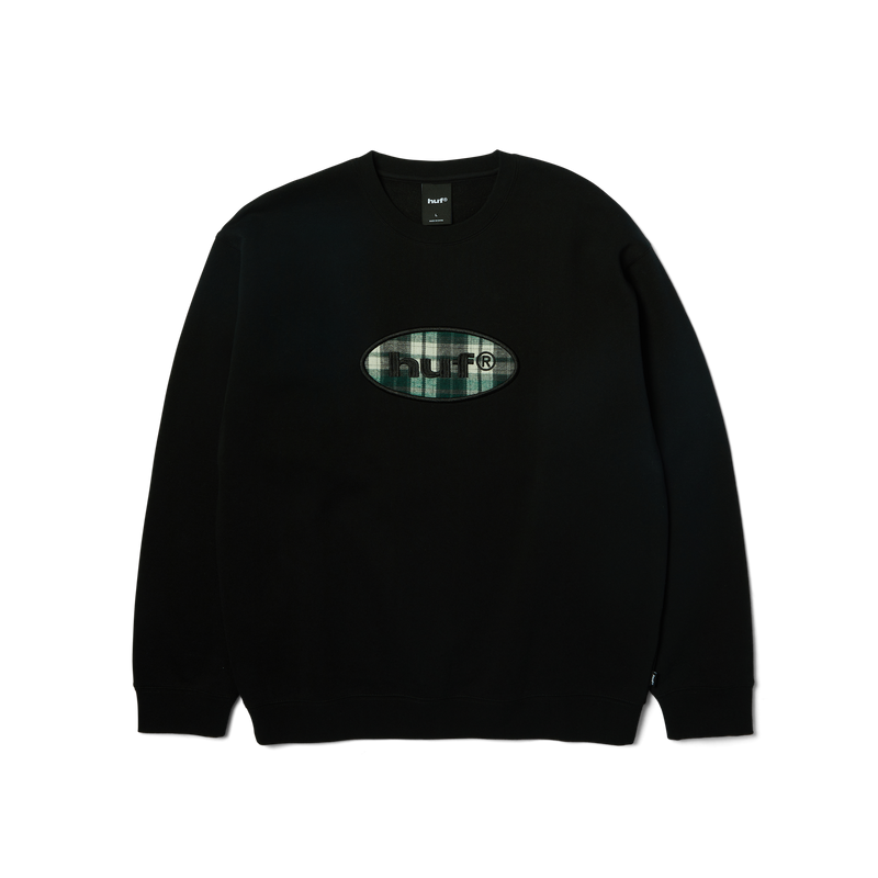 HUF Oval Applique Crewneck Sweatshirt Black