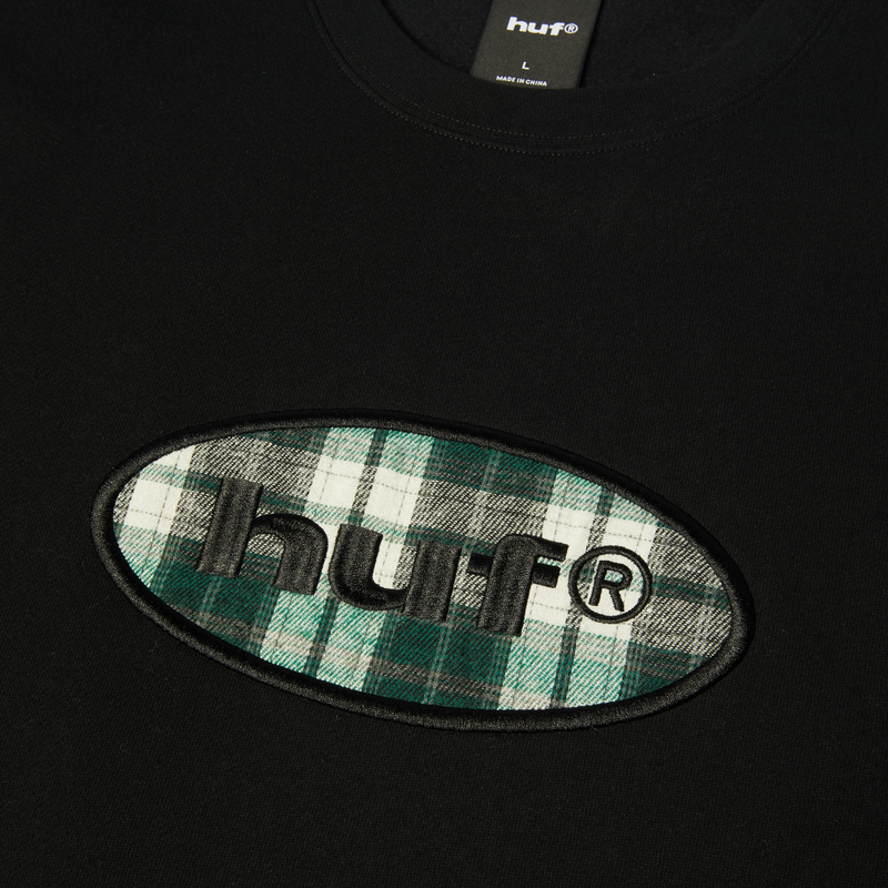 HUF Oval Applique Crewneck Sweatshirt Black