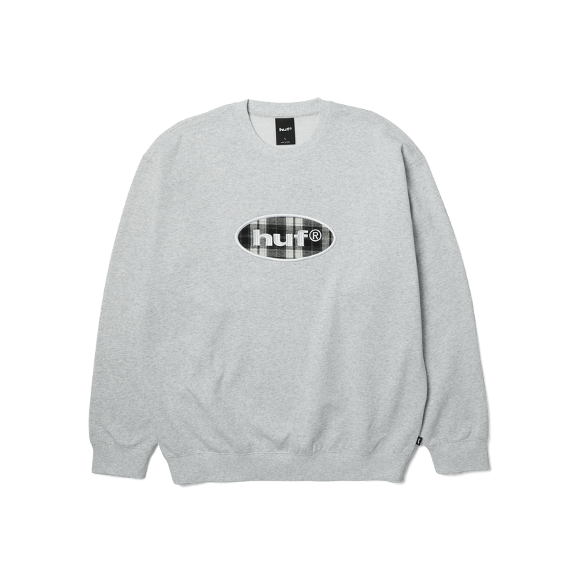 HUF Oval Applique Crewneck Sweatshirt Heather Grey