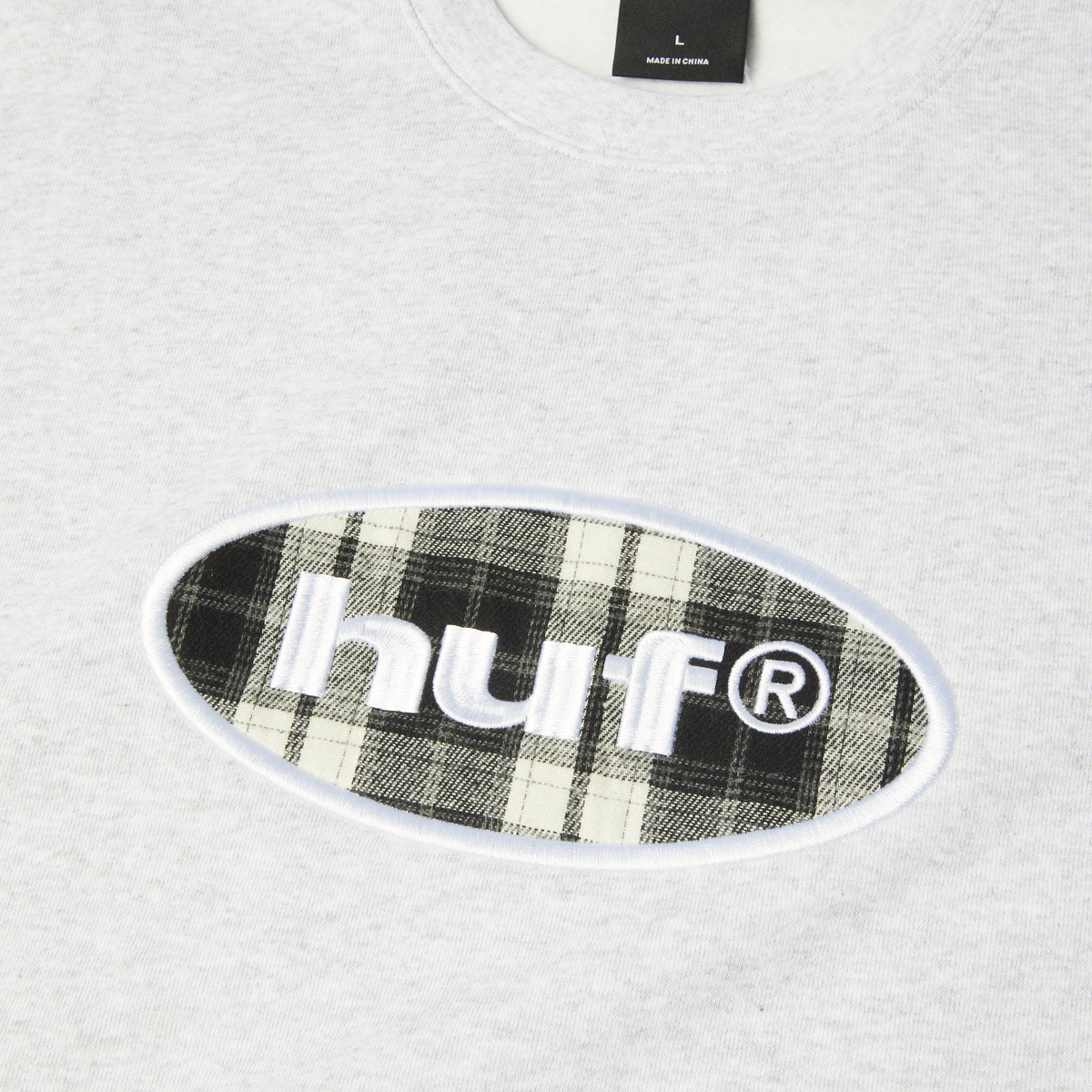 HUF Oval Applique Crewneck Sweatshirt Heather Grey