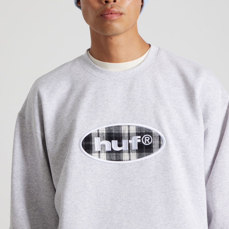 HUF Oval Applique Crewneck Sweatshirt Heather Grey
