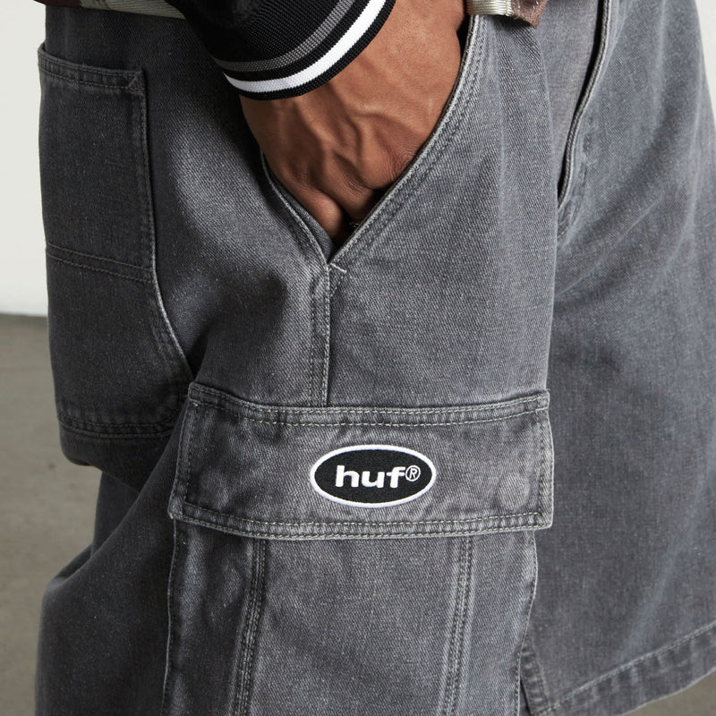Huf Oval Denim Cargo Short Frost Gray