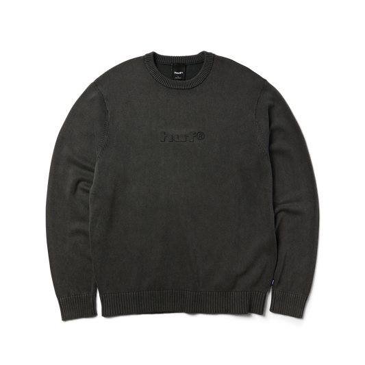 Huf Pacific Wash Embossed Crewneck Sweater Black