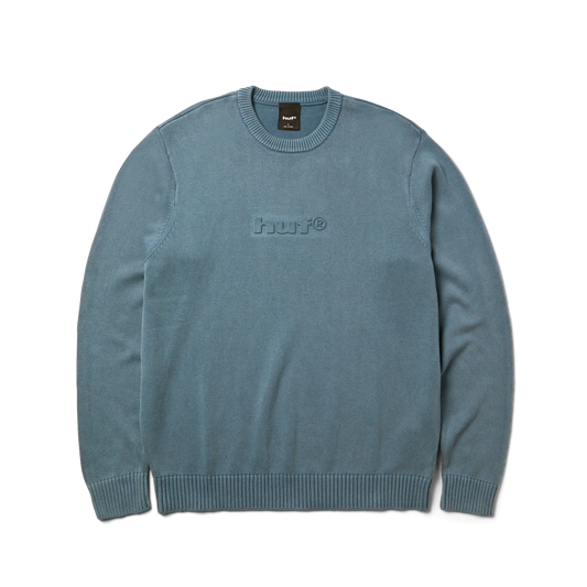 Huf Pacific Wash Embossed Crewneck Sweater Blue