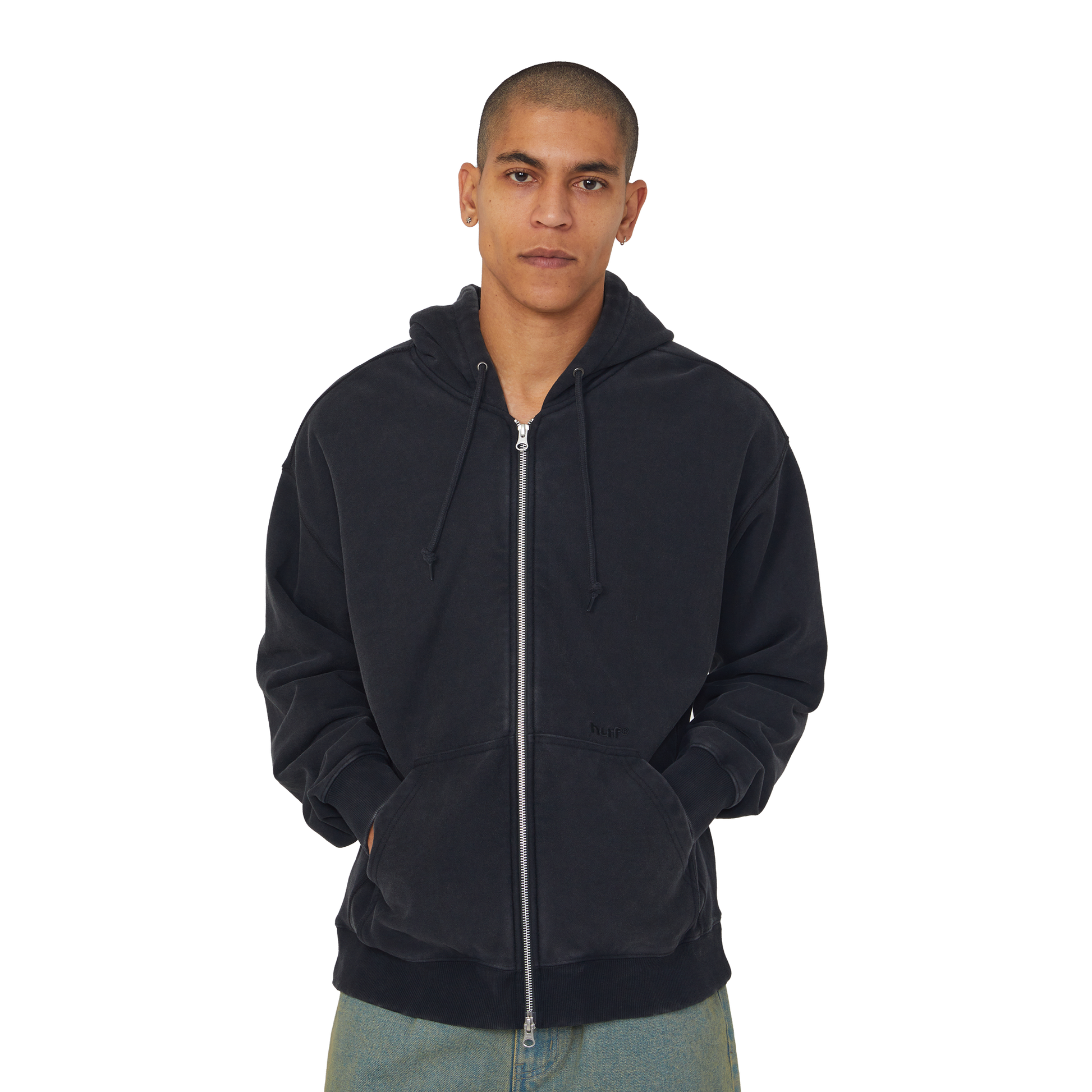 Huf Pacific Wash Full-Zip Hoodie Black