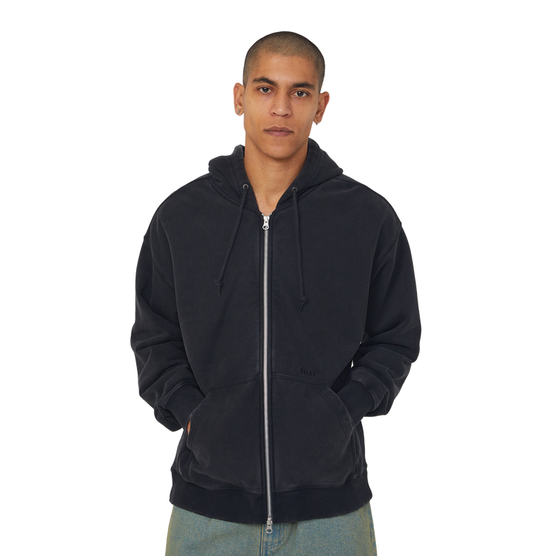 Huf Pacific Wash Full-Zip Hoodie Black