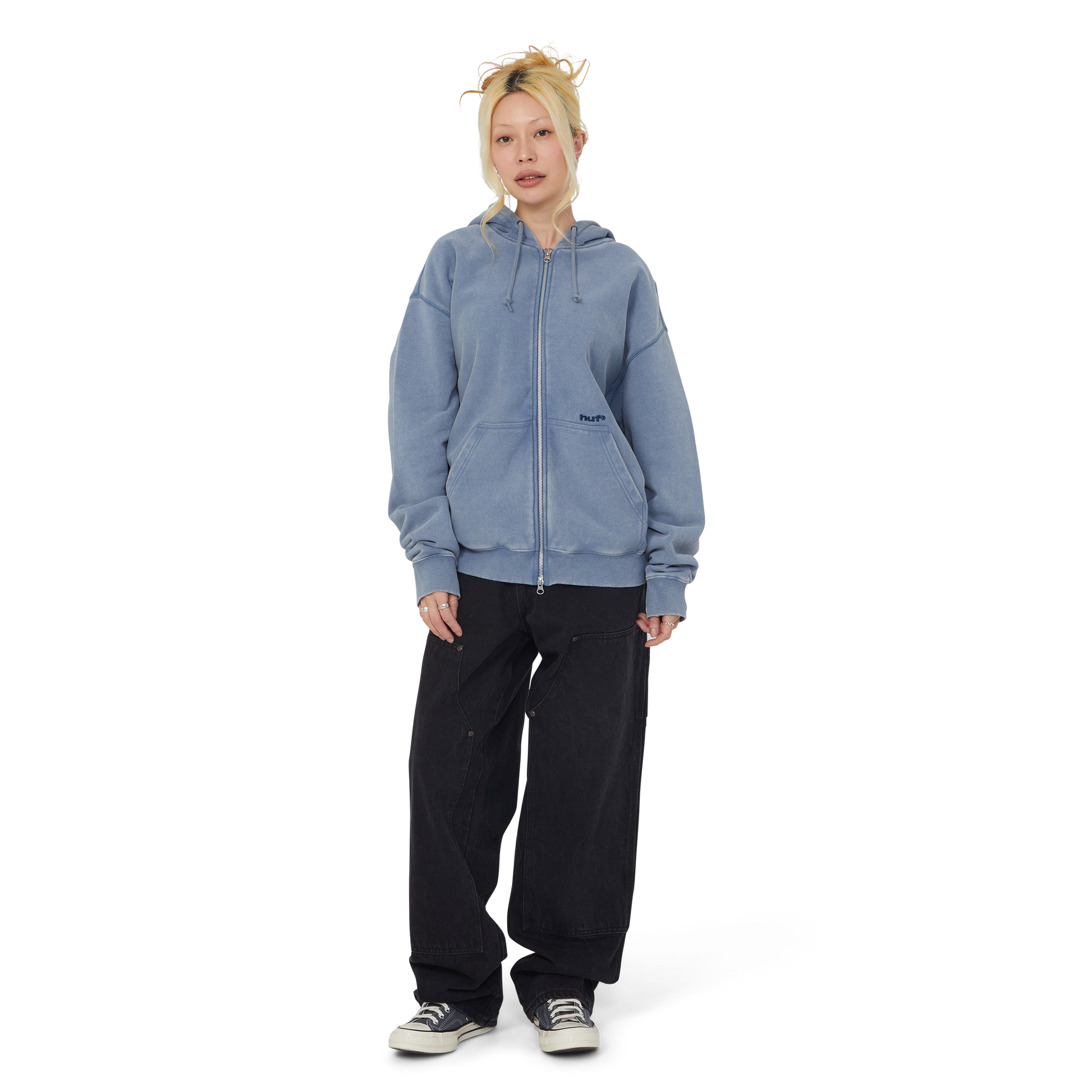 Huf Pacific Wash Full-Zip Hoodie Blue