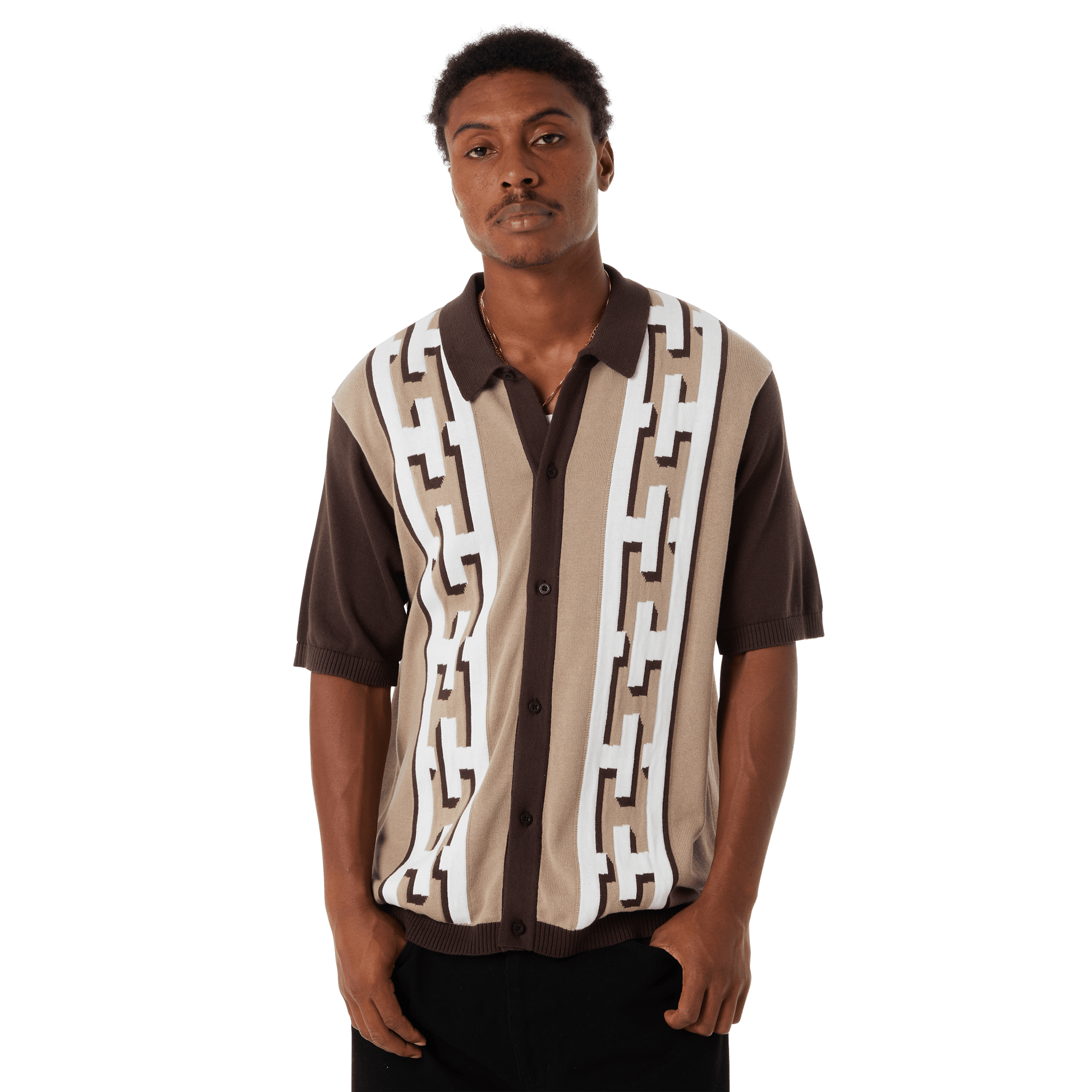 Huf Pillar Knit Sweater Brown