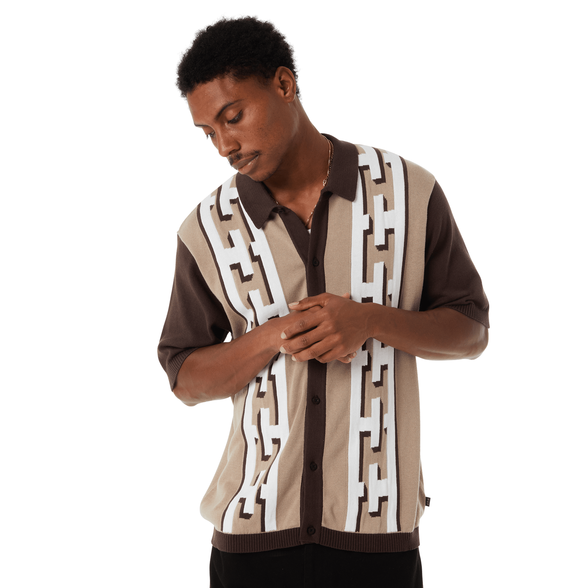 Huf Pillar Knit Sweater Brown