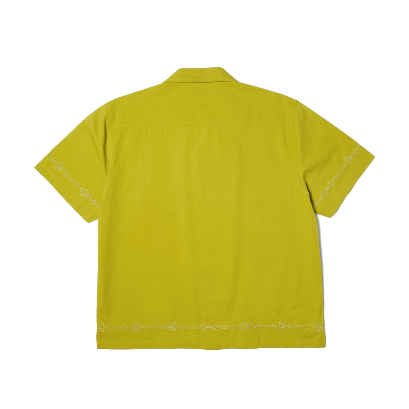 Huf Pinstripe Embroidered Resort Shirt Avocado