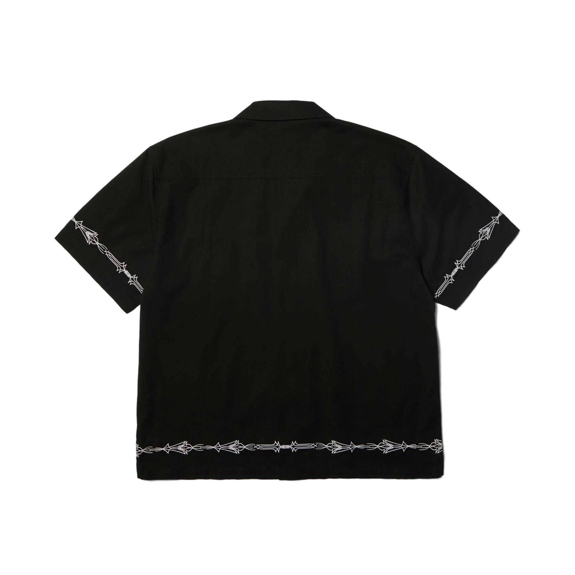 Huf Pinstripe Embroidered Resort Shirt Black
