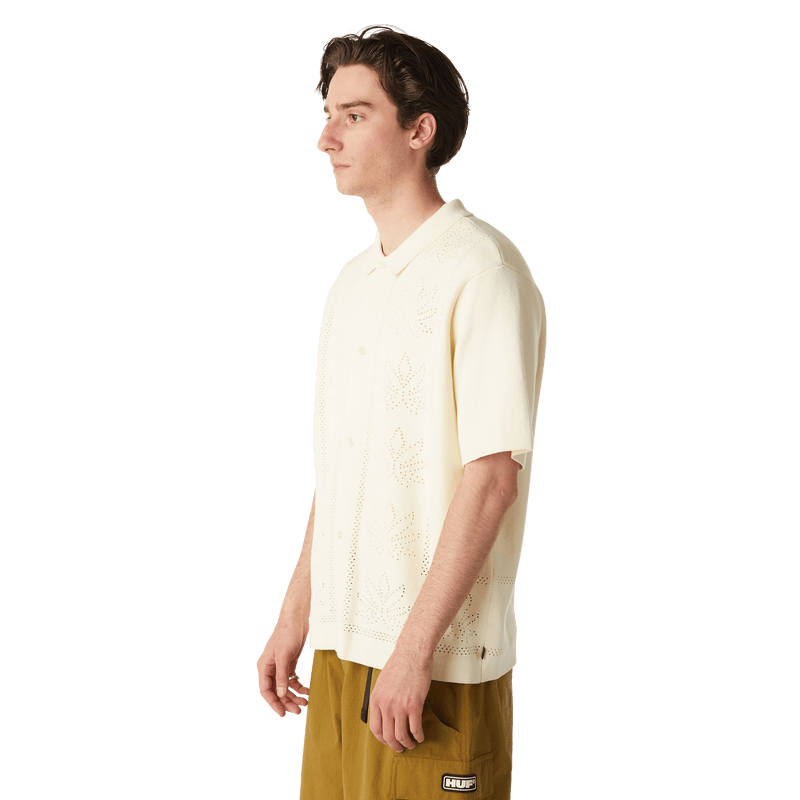Huf Plantlife Perforated Knit Top Natural