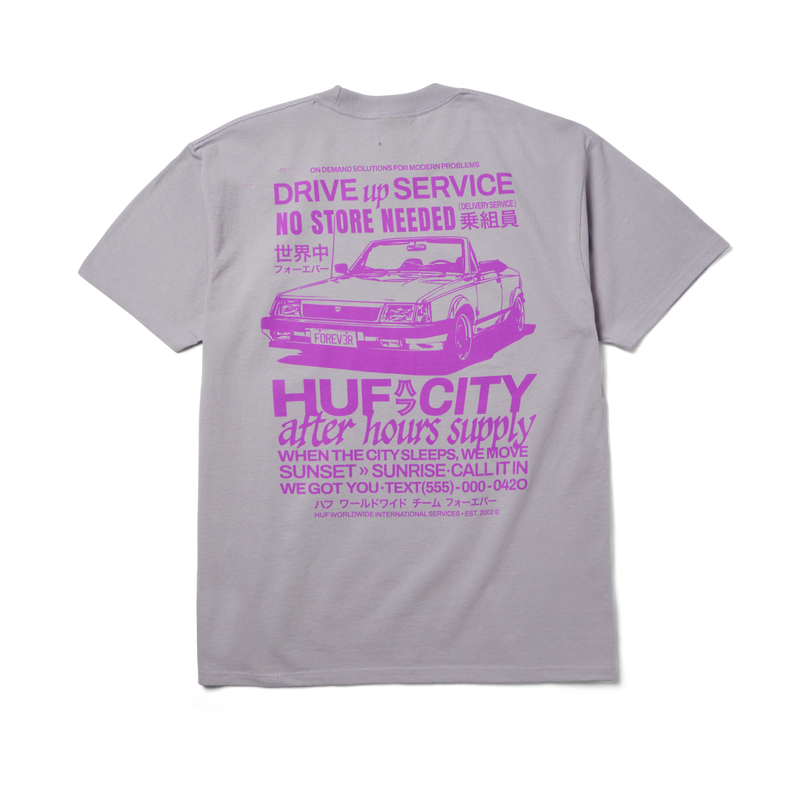 HUF Pull Up T-Shirt Lilac Chalk