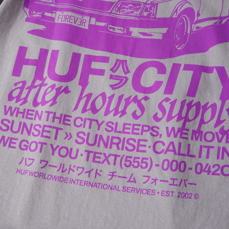HUF Pull Up T-Shirt Lilac Chalk