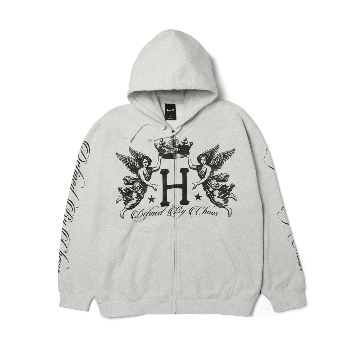 HUF Royalty Full-Zip Hoodie Heather Grey