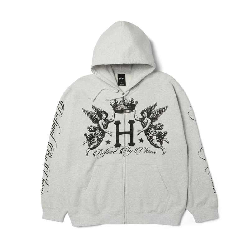 HUF Royalty Full-Zip Hoodie Heather Grey