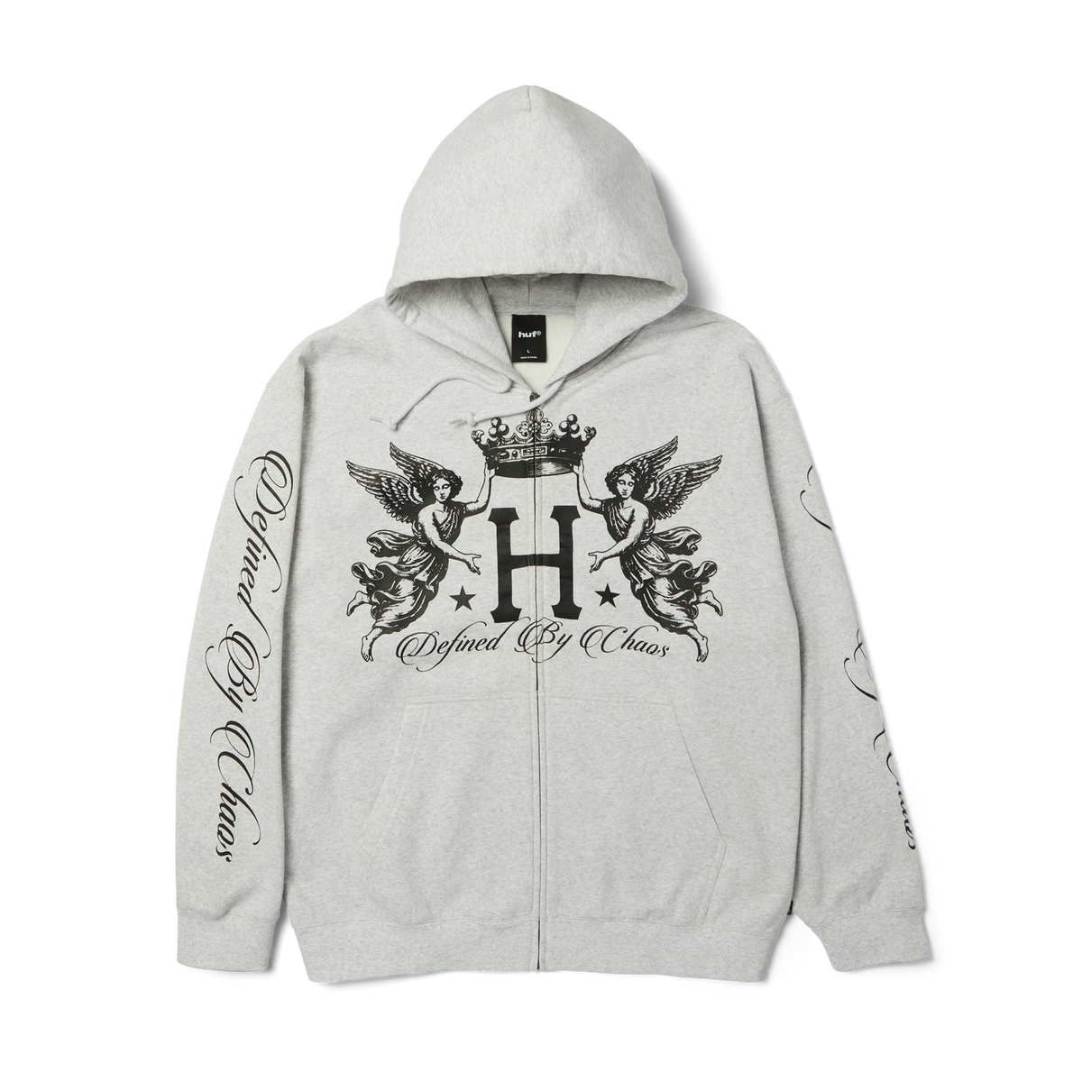 HUF Royalty Full-Zip Hoodie Heather Grey