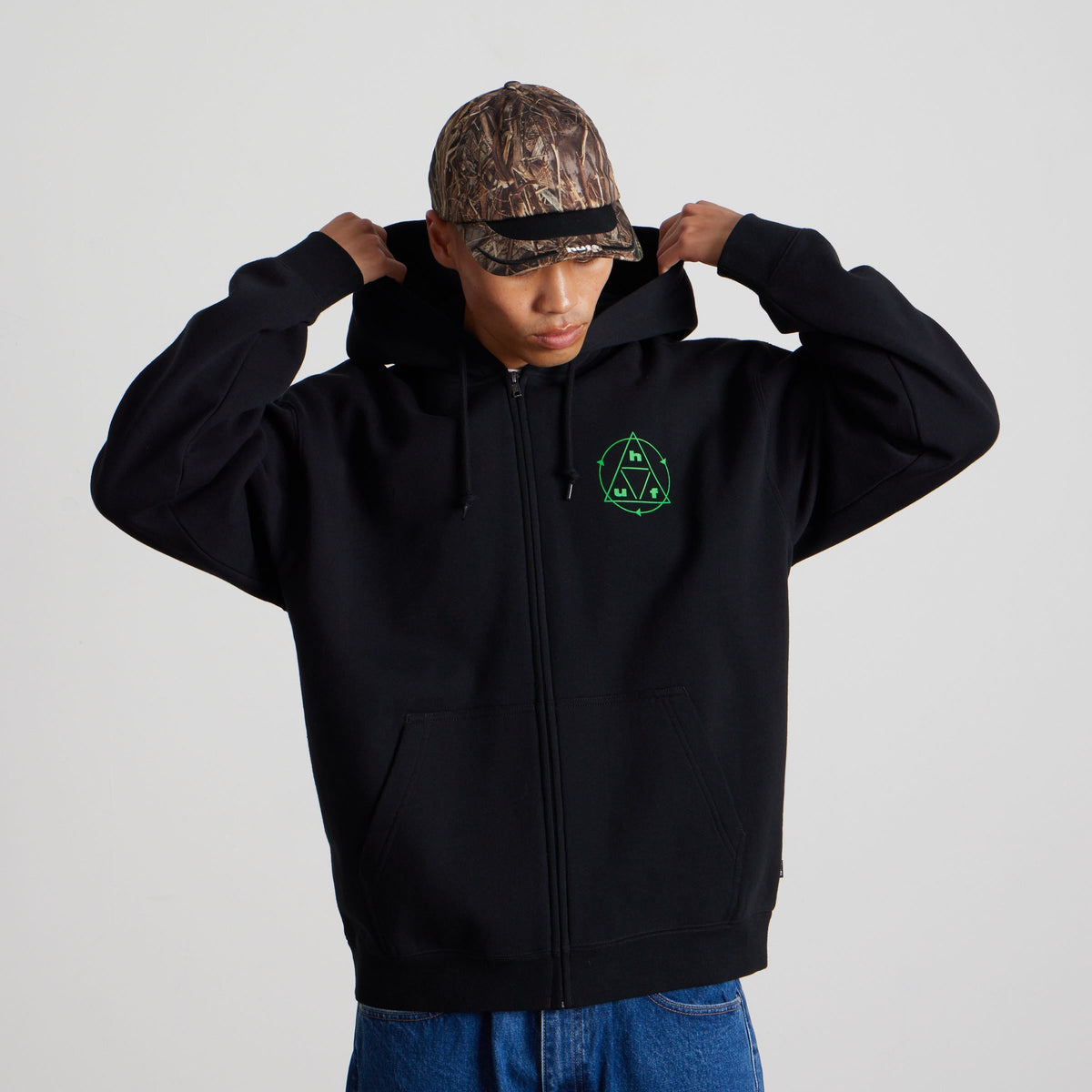 HUF Serenity Full-Zip Hoodie Black
