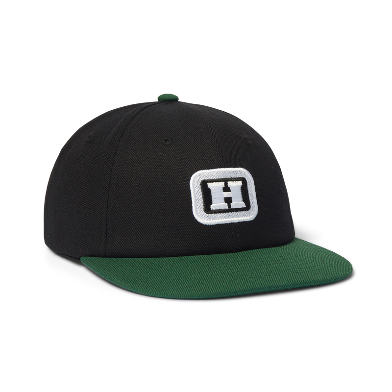 Huf Serif H 6-Panel Snapback Hat Black