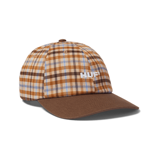 Huf Shadow Plaid 6 Panel Cv Hat Brown