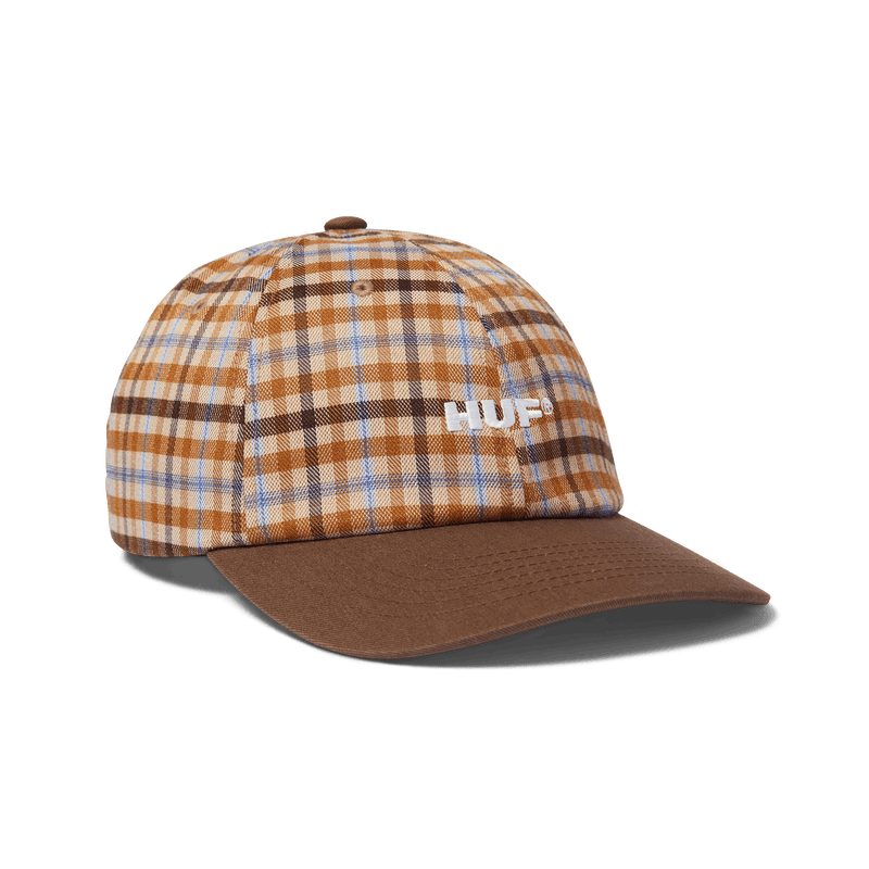 Huf Shadow Plaid 6 Panel Cv Hat Brown