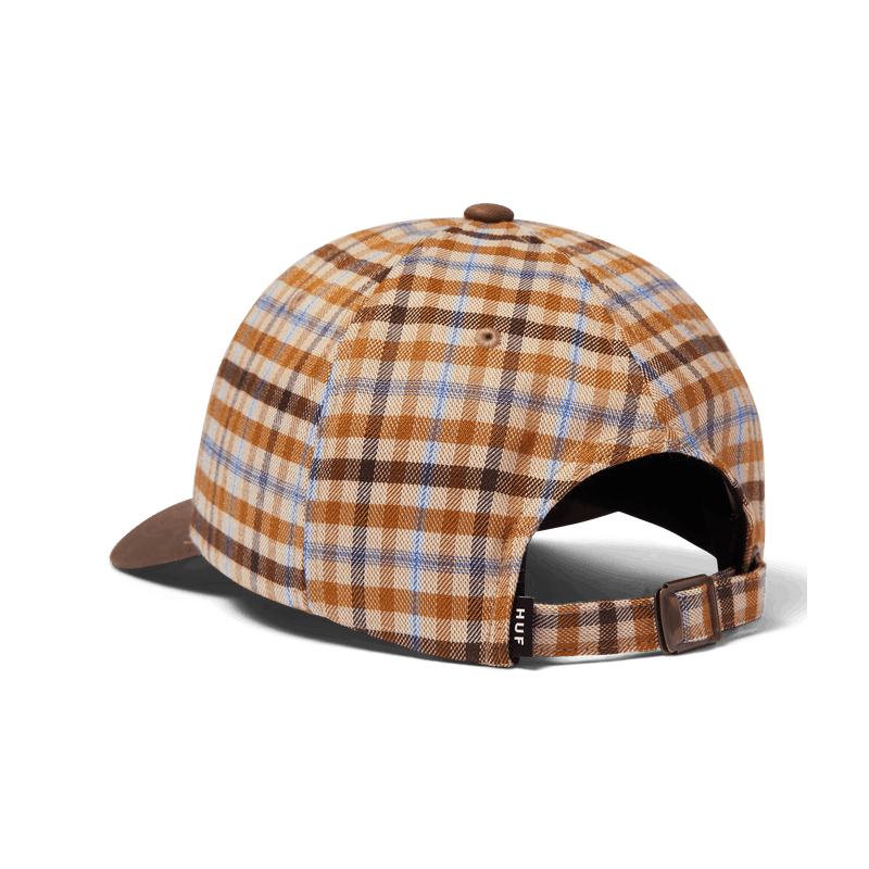Huf Shadow Plaid 6 Panel Cv Hat Brown
