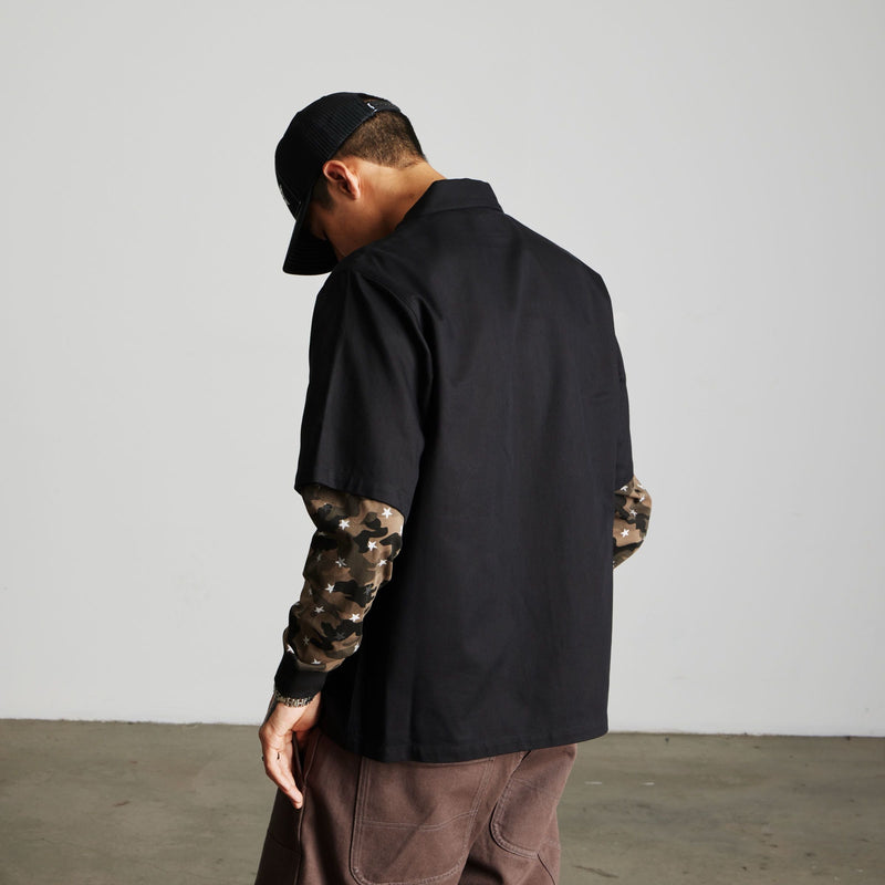 HUF Shadows Long Sleeve Work Shirt Black