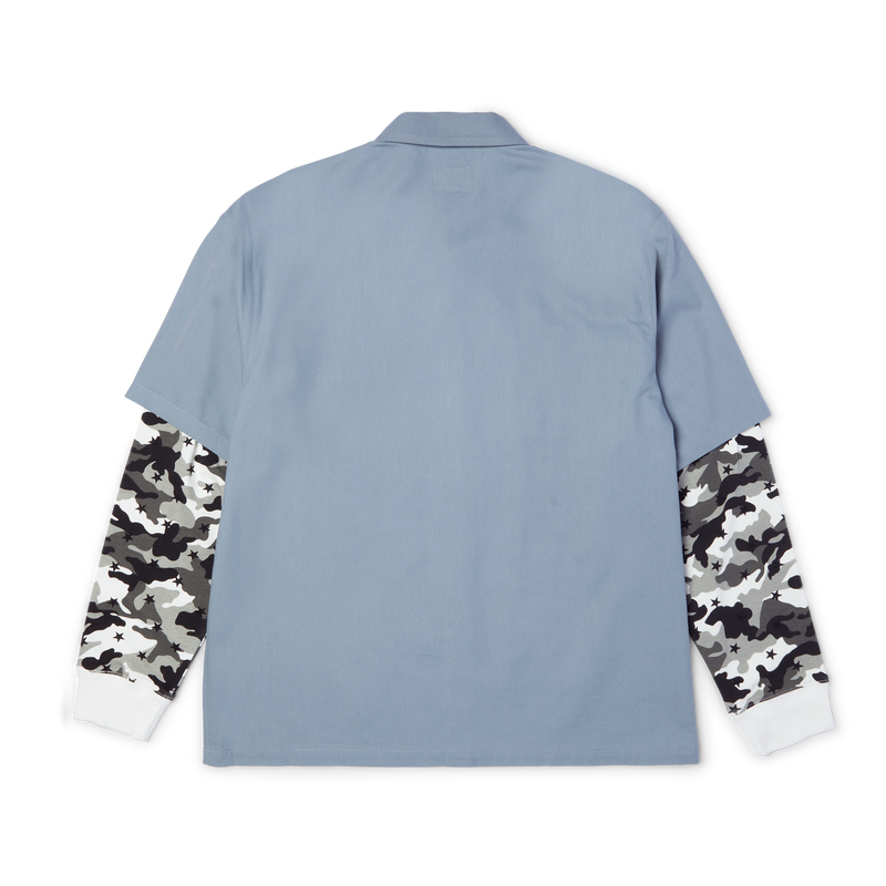 HUF Shadows Long Sleeve Work Shirt Light Blue
