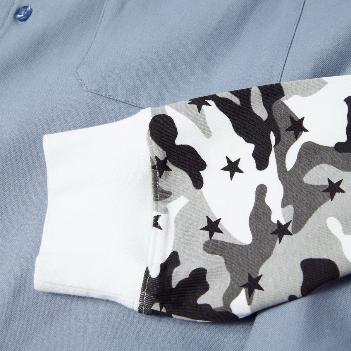 HUF Shadows Long Sleeve Work Shirt Light Blue