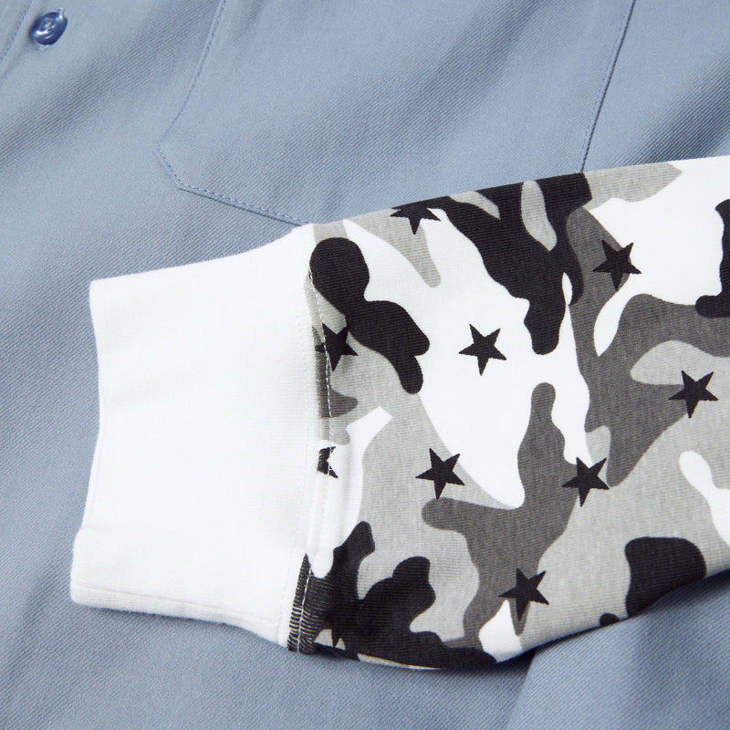 HUF Shadows Long Sleeve Work Shirt Light Blue