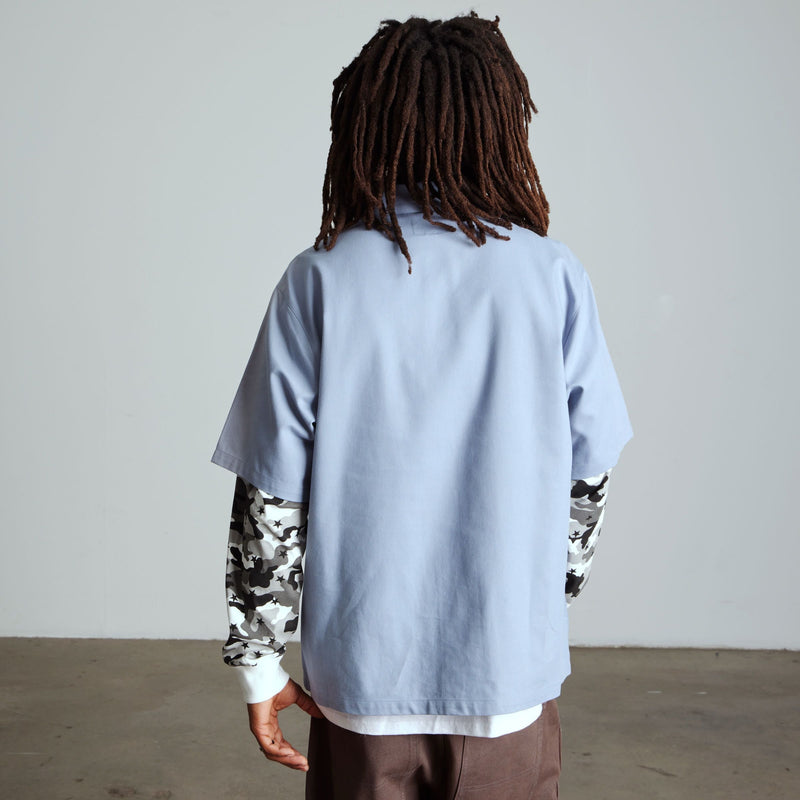 HUF Shadows Long Sleeve Work Shirt Light Blue