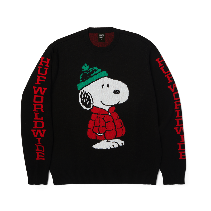 HUF Snoopy Puffer Sweater Black