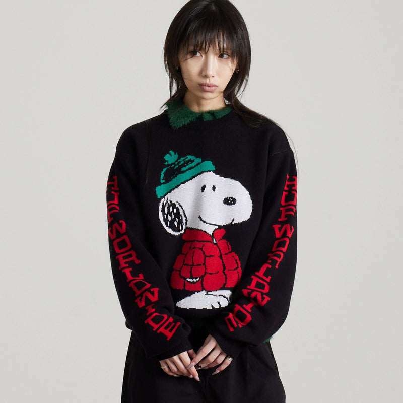 HUF Snoopy Puffer Sweater Black