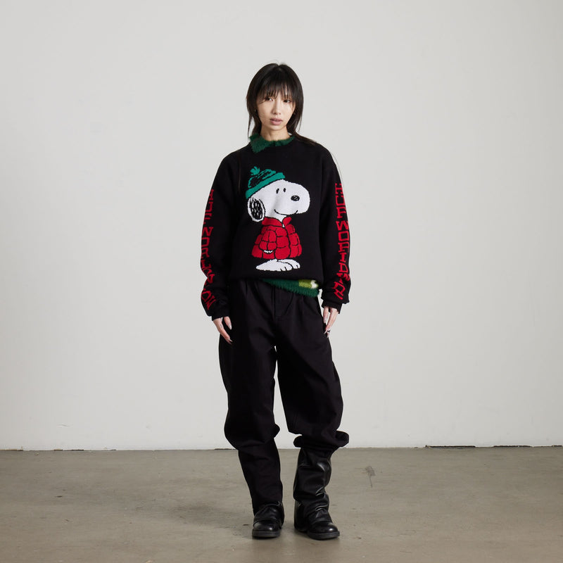 HUF Snoopy Puffer Sweater Black