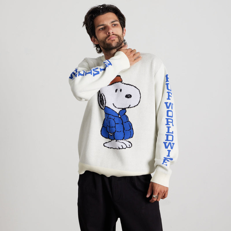 HUF Snoopy Puffer Sweater Bleach